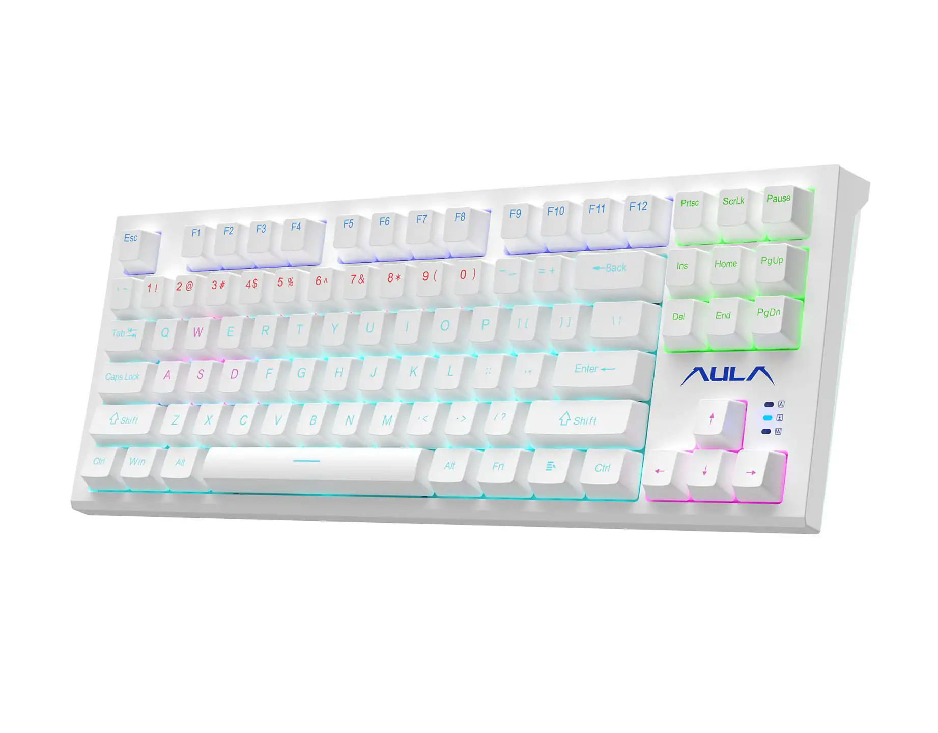 KEYBOARD AULA F3032 MECHANICAL RGB WHITE USB US-GR NEW - Image 2