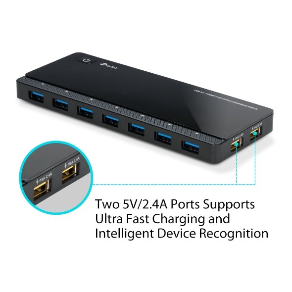 TP-LINK UH720 USB 3.0 7-PORT HUB, 2 CHARGING PORTS - Image 3
