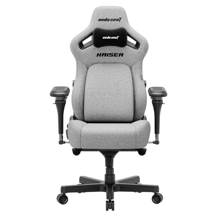 ANDA SEAT Gaming Chair KAISER-4 V2 XL Grey Fabric with 6D Armrest - Image 2