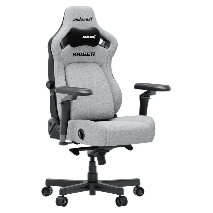 ANDA SEAT Gaming Chair KAISER-4 V2 XL Grey Fabric with 6D Armrest - Image 3