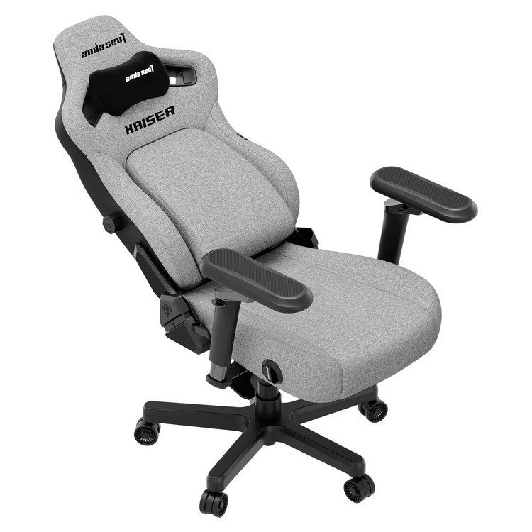 ANDA SEAT Gaming Chair KAISER-4 V2 XL Grey Fabric with 6D Armrest - Image 5