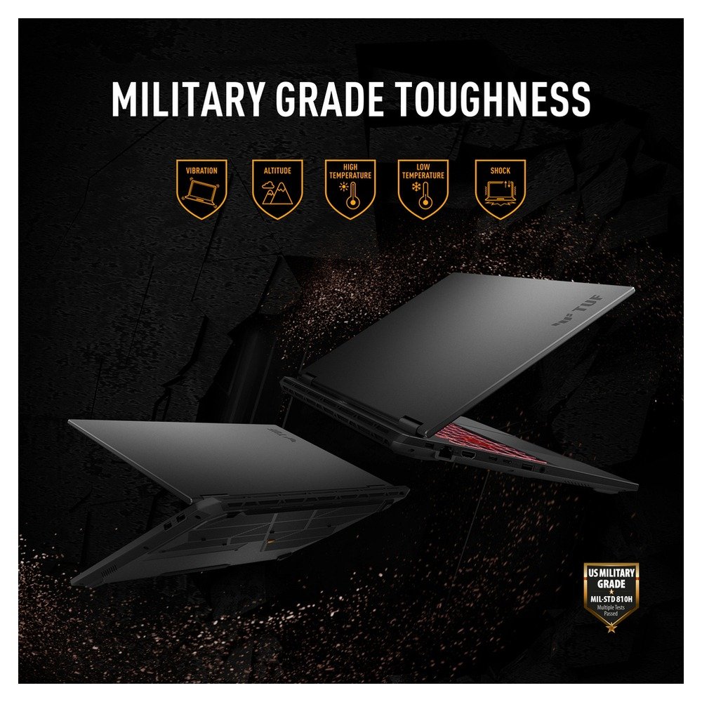ASUS Laptop TUF Gaming A16 FA608UH-RV027W 16'' 1920x1200 WUXGA 165Hz R7-260/16GB/1TB SSD NVMe PCIe 4.0/NVidia GeForce RTX™ 5050 8GB/Win 11 Home/2Y/Jaeger Gray 7 4. Durability