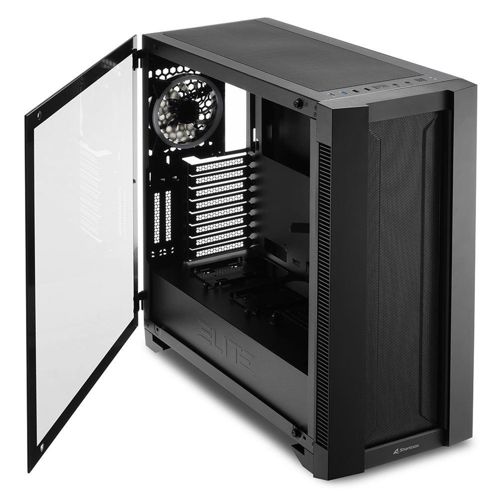 Sharkoon Elite Shark CA200M Gaming Midi Tower Κουτί Υπολογιστή με Πλαϊνό Παράθυρο και RGB Φωτισμό Μαύρο (ELCA200M) (SHRELCA200M) 3 Sharkoon Elite Shark CA200M Gaming Midi Tower Κουτί Υπολογιστή με Πλαϊνό Παράθυρο και RGB Φωτισμό Μαύρο (ELCA200M) (SHRELCA200M) - Image 3