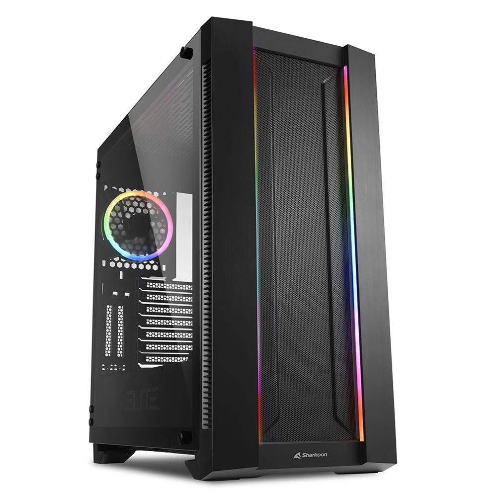 Sharkoon Elite Shark CA200M Gaming Midi Tower Κουτί Υπολογιστή με Πλαϊνό Παράθυρο και RGB Φωτισμό Μαύρο (ELCA200M) (SHRELCA200M) 1 Sharkoon Elite Shark CA200M