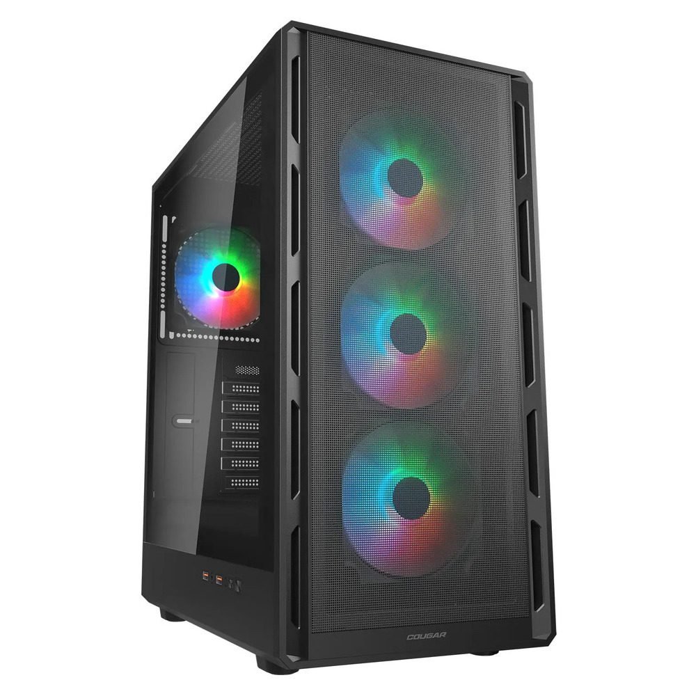 CC-COUGAR Case AIRFACE PURE RGB Tempered Glass Middle ATX Black (4x120mm RGB fans preinstalled) 1 COUGAR AIRFACE PURE RGB