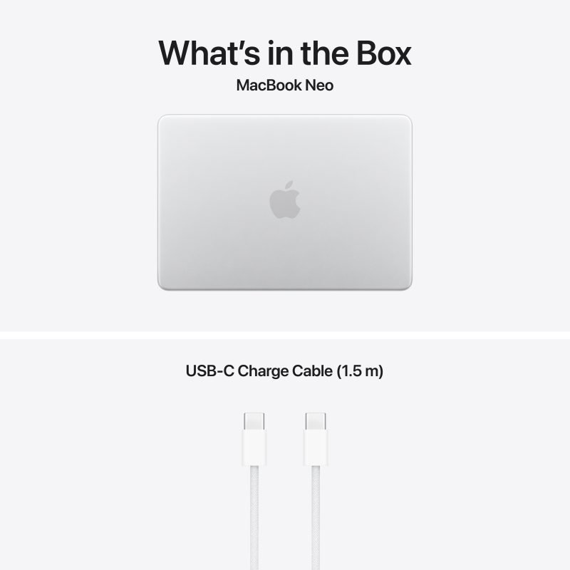 Apple MacBook Neo 13.0" 256GB/8GB | A18 Pro chip 6‑core CPU/5‑core GPU | GR Keyb | Silver 2 Apple MacBook Neo 13.0" 256GB/8GB | A18 Pro chip 6‑core CPU/5‑core GPU | GR Keyb | Silver - Image 2