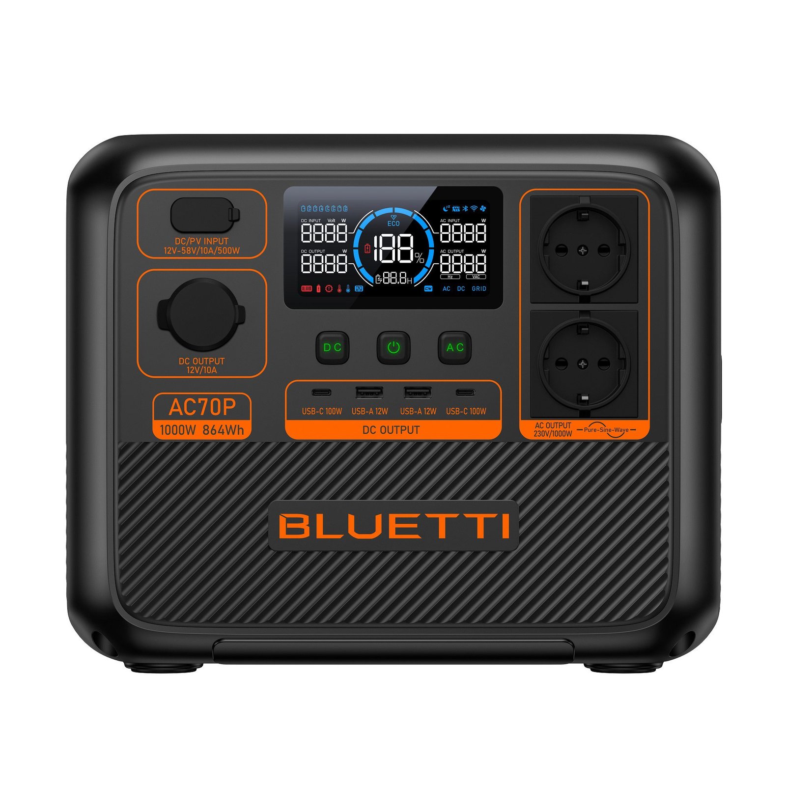 BLUETTI Premium AC70P Portable Power Station, 1000W AC Outlet 864Wh 1 BLUETTI Premium AC70P