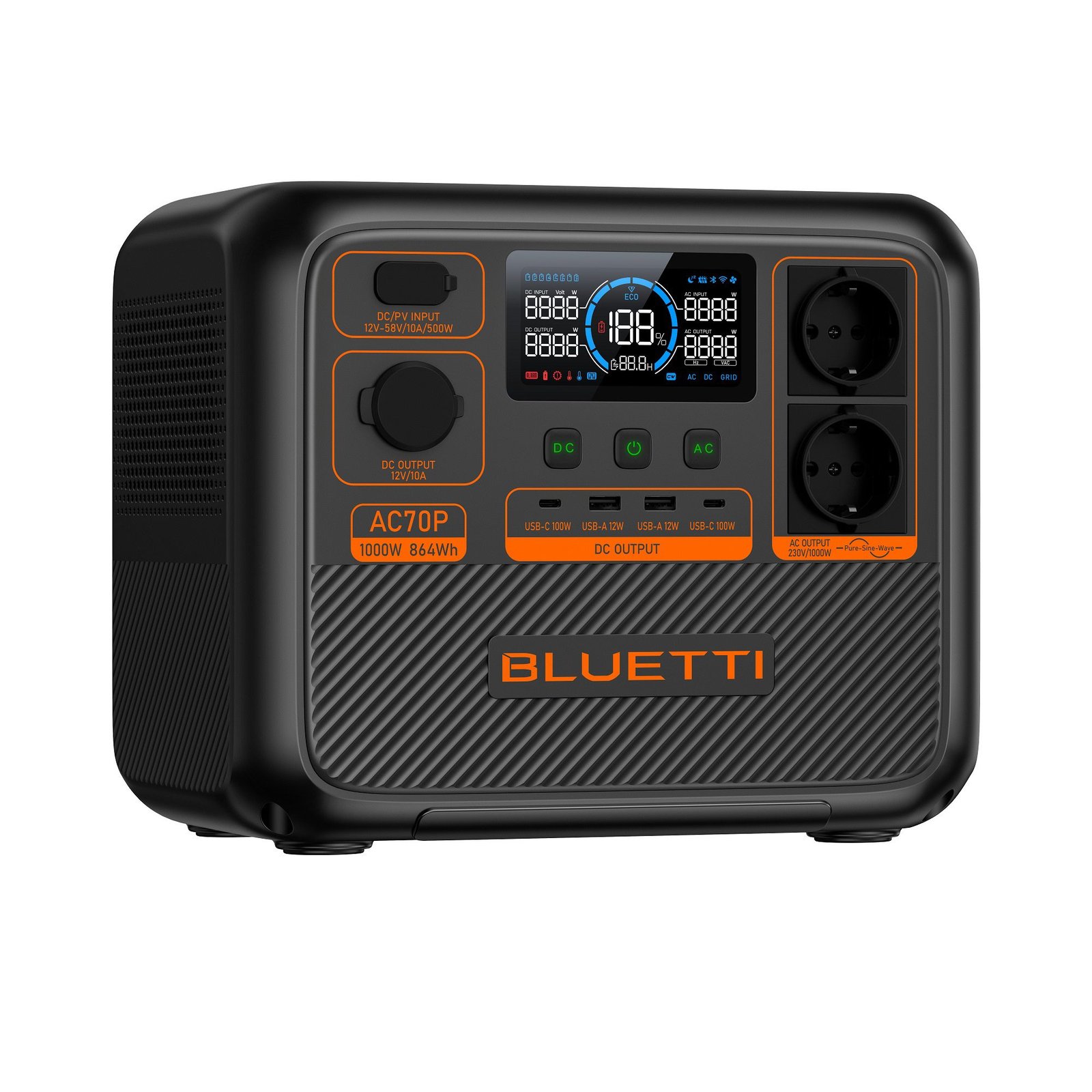 BLUETTI Premium AC70P Portable Power Station, 1000W AC Outlet 864Wh 3 BLUETTI Premium AC70P Portable Power Station, 1000W AC Outlet 864Wh - Image 3