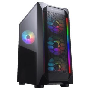 CC-COUGAR Case MX410 Mesh-G RGB Tempered Glass Middle ATX Black (4x120mm RGB fans preinstalled)