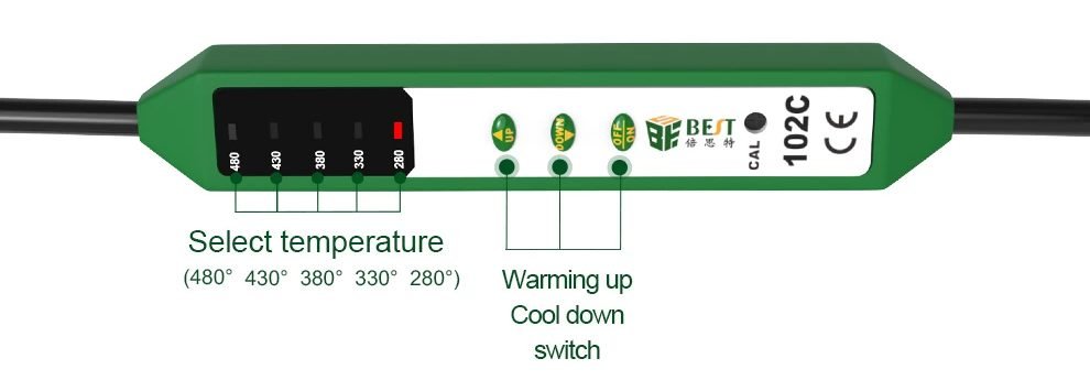 BEST κολλητήρι BST-102C, 90W/60W, 5 θέσεις θερμότητας 280-480 °C 2 BEST κολλητήρι BST-102C, 90W/60W, 5 θέσεις θερμότητας 280-480 °C - Image 2