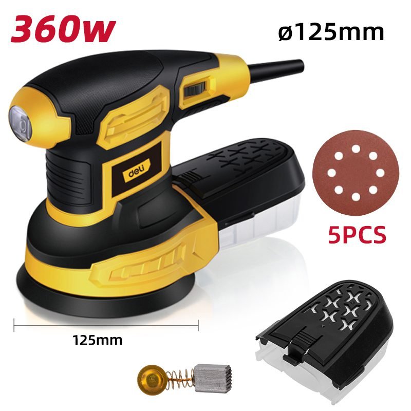 DELI έκκεντρο τριβείο DL-SG125-E3, 360W, Φ125mm, ρυθμιζόμενη ταχύτητα & συλλέκτη 2 DELI έκκεντρο τριβείο DL-SG125-E3, 360W, Φ125mm, ρυθμιζόμενη ταχύτητα & συλλέκτη - Image 2