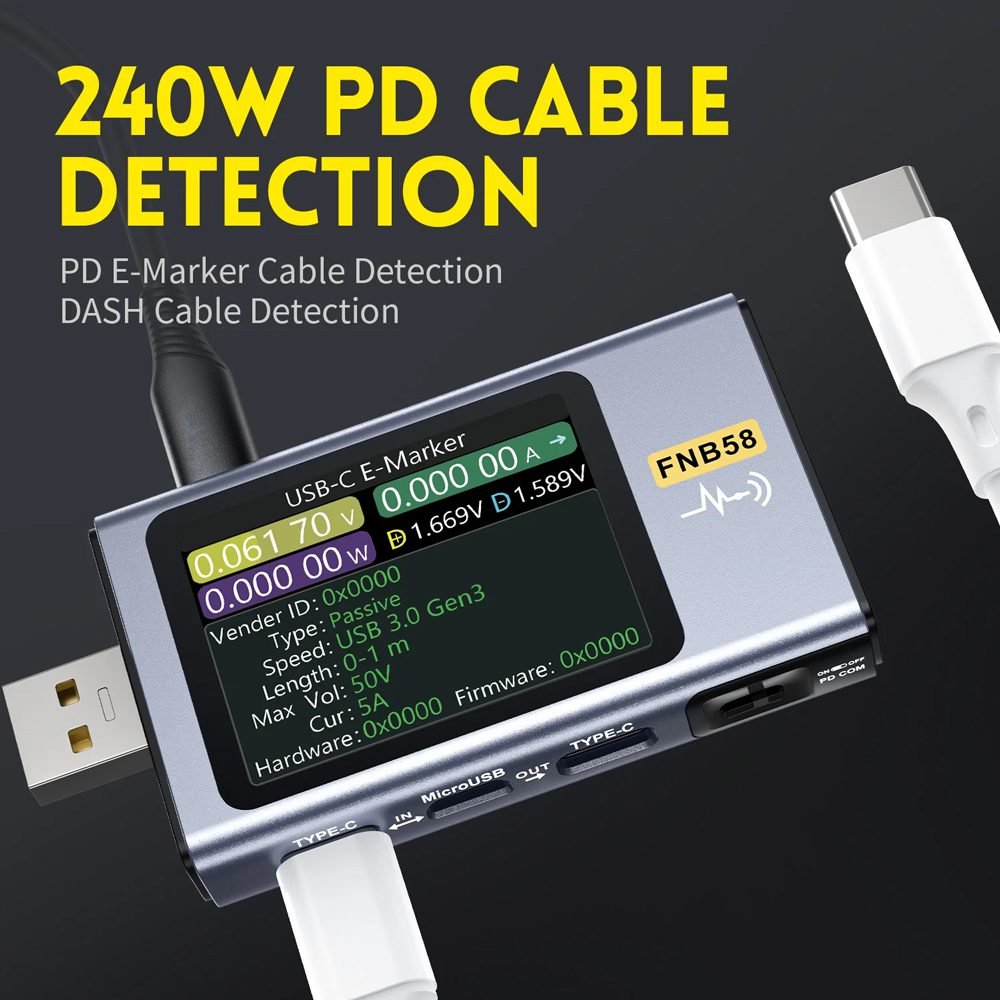 FNIRSI USB tester φόρτισης FNB58 2 FNIRSI USB tester φόρτισης FNB58 - Image 2