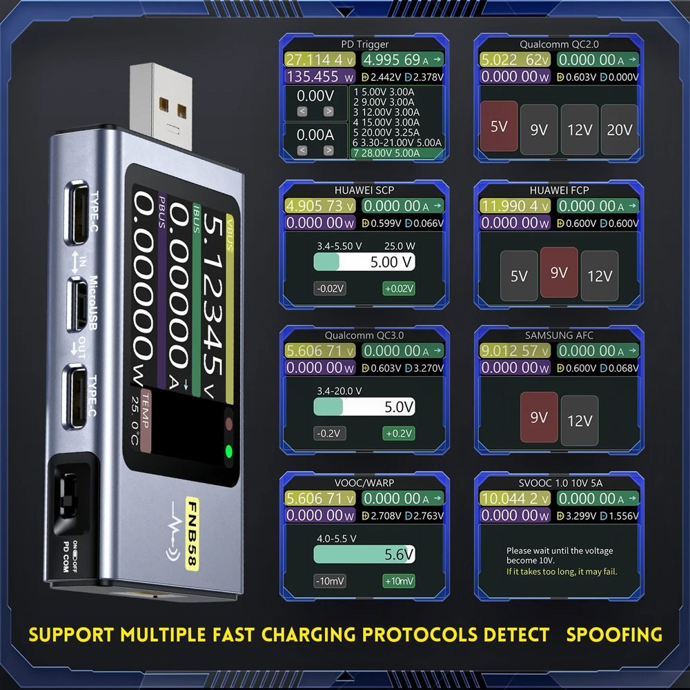 FNIRSI USB tester φόρτισης FNB58 3 FNIRSI USB tester φόρτισης FNB58 - Image 3