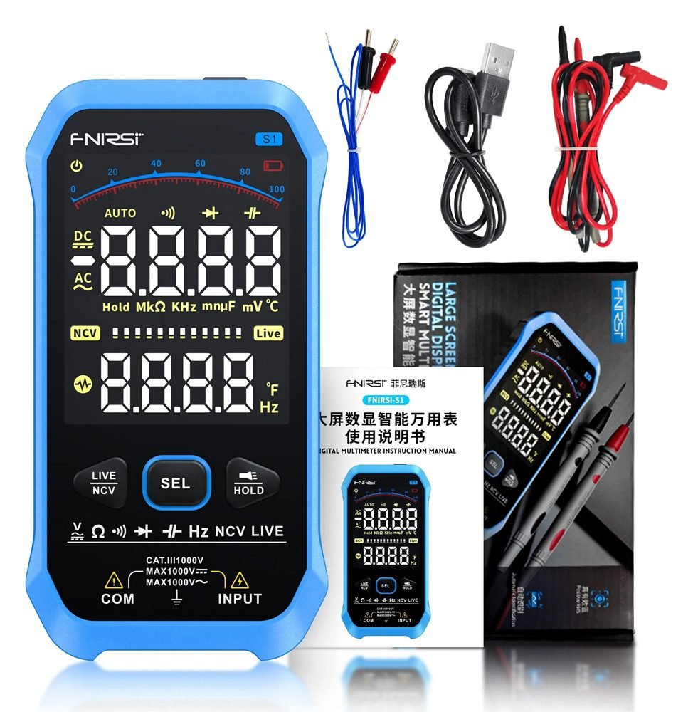FNIRSI ψηφιακό πολύμετρο S1, 1000V AC/DC, NCV, RMS, επαναφορτιζόμενο 4 FNIRSI ψηφιακό πολύμετρο S1, 1000V AC/DC, NCV, RMS, επαναφορτιζόμενο - Image 4