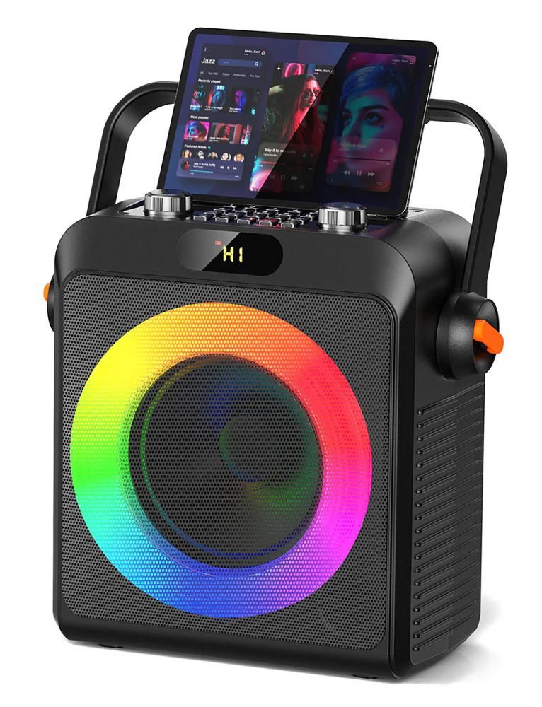 JYX φορητό ηχείο T19-T με 2x μικρόφωνα, 18W, 3000mah, LED, μαύρο 3 JYX φορητό ηχείο T19-T με 2x μικρόφωνα, 18W, 3000mah, LED, μαύρο - Image 3