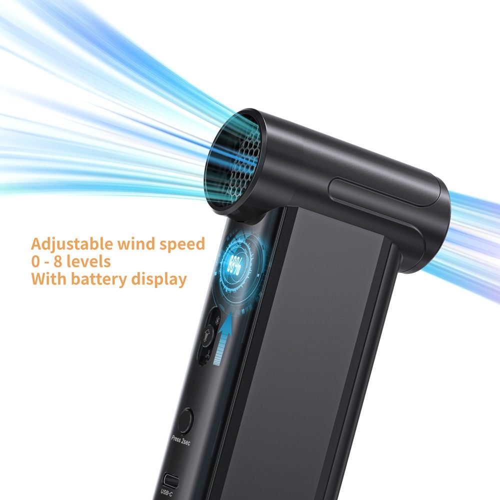 KINZIR 2 σε 1 σκουπάκι χειρός & air duster AD51, 180W, 4000mAh, μαύρο 2 KINZIR 2 σε 1 σκουπάκι χειρός & air duster AD51, 180W, 4000mAh, μαύρο - Image 2