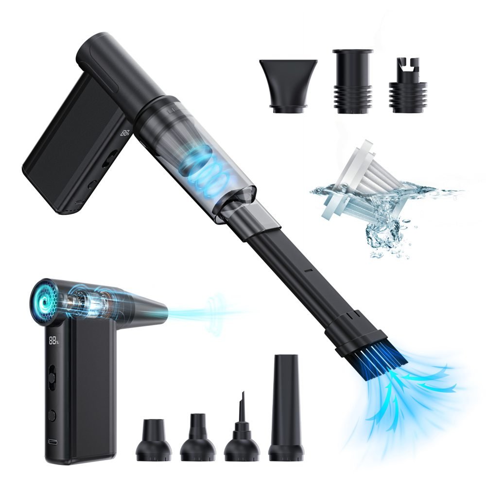 KINZIR 2 σε 1 σκουπάκι χειρός & air duster AD51, 180W, 4000mAh, μαύρο 5 KINZIR 2 σε 1 σκουπάκι χειρός & air duster AD51, 180W, 4000mAh, μαύρο - Image 5