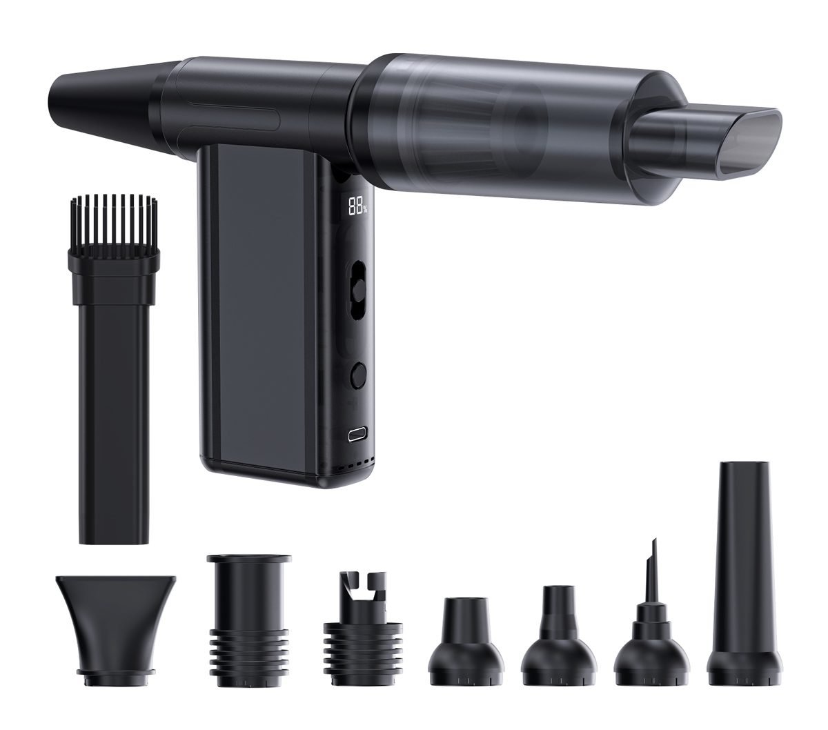 KINZIR 2 σε 1 σκουπάκι χειρός & air duster AD51, 180W, 4000mAh, μαύρο 1 KINZIR AD51
