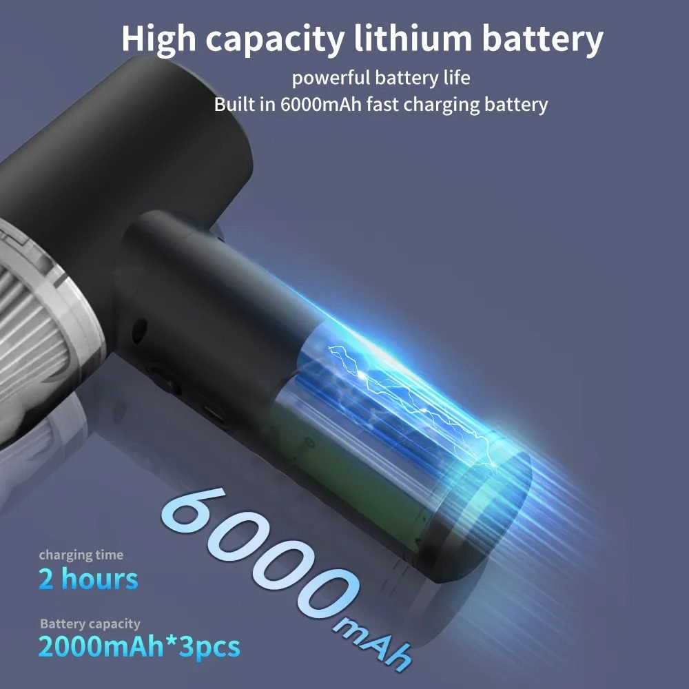 KINZIR 2 σε 1 σκουπάκι χειρός & air duster VC43, 70W, 6000mAh, μαύρο 4 KINZIR 2 σε 1 σκουπάκι χειρός & air duster VC43, 70W, 6000mAh, μαύρο - Image 4