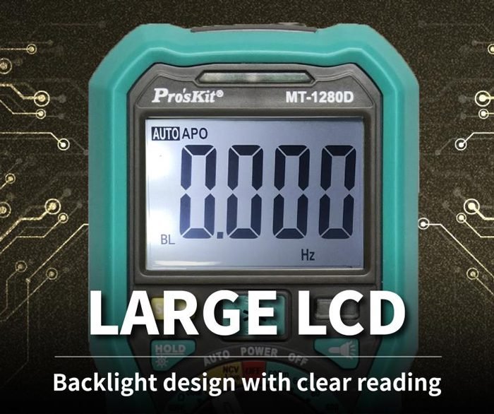 PROSKIT ψηφιακό πολύμετρο MT-1280D, 1000V DC, NVC, True RMS 4 PROSKIT ψηφιακό πολύμετρο MT-1280D, 1000V DC, NVC, True RMS - Image 4