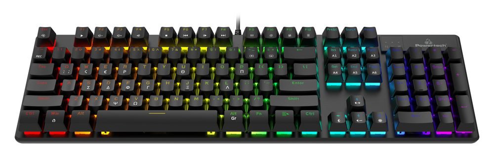POWERTECH gaming μηχανικό πληκτρολόγιο PT-1254, ενσύρματο, RGB, μαύρο 2 POWERTECH gaming μηχανικό πληκτρολόγιο PT-1254, ενσύρματο, RGB, μαύρο - Image 2