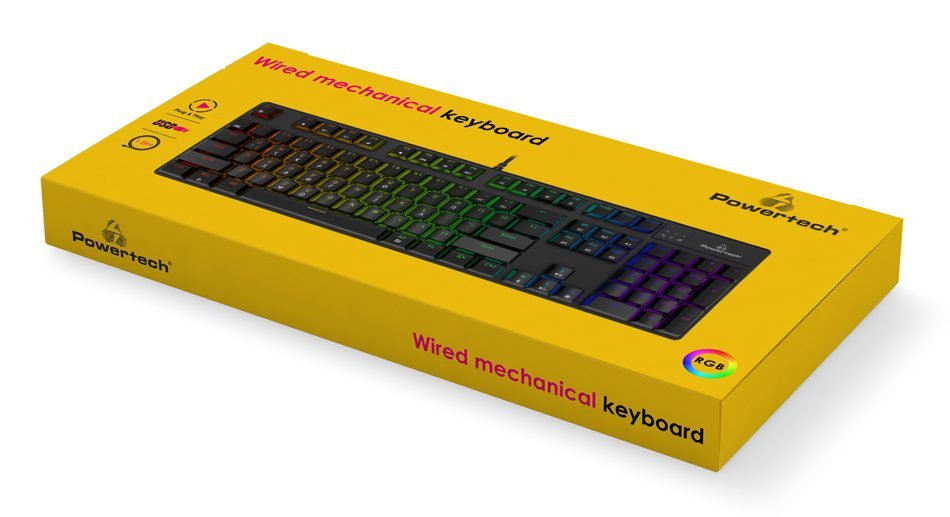 POWERTECH gaming μηχανικό πληκτρολόγιο PT-1254, ενσύρματο, RGB, μαύρο 3 POWERTECH gaming μηχανικό πληκτρολόγιο PT-1254, ενσύρματο, RGB, μαύρο - Image 3