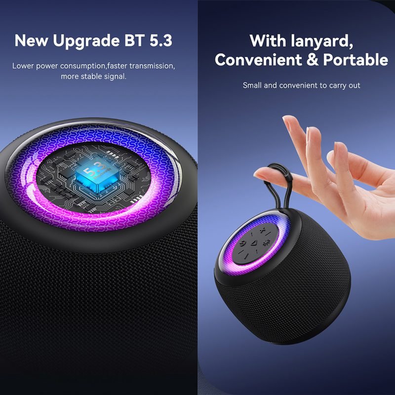 USAMS φορητό ηχείο US-YX014, 10W, Bluetooth, 1200mAh, μαύρο 4 USAMS φορητό ηχείο US-YX014, 10W, Bluetooth, 1200mAh, μαύρο - Image 4