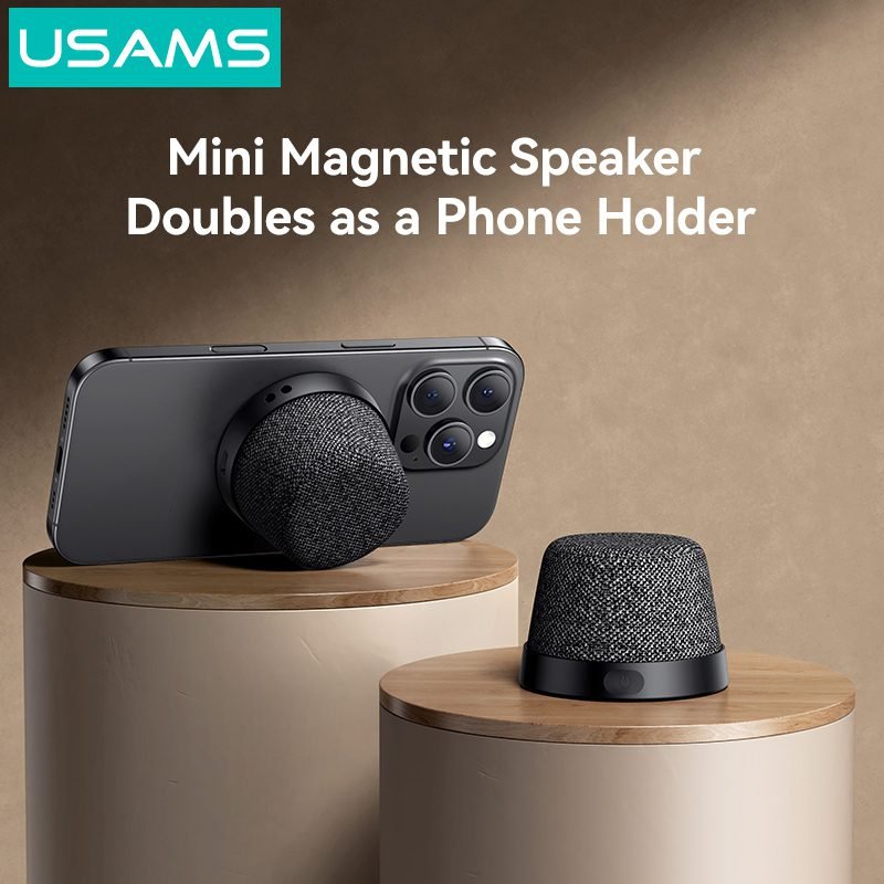 USAMS μίνι φορητό ηχείο YX016, μαγνητικό, 3W, Bluetooth, 700mAh, μαύρο 2 USAMS μίνι φορητό ηχείο YX016, μαγνητικό, 3W, Bluetooth, 700mAh, μαύρο - Image 2