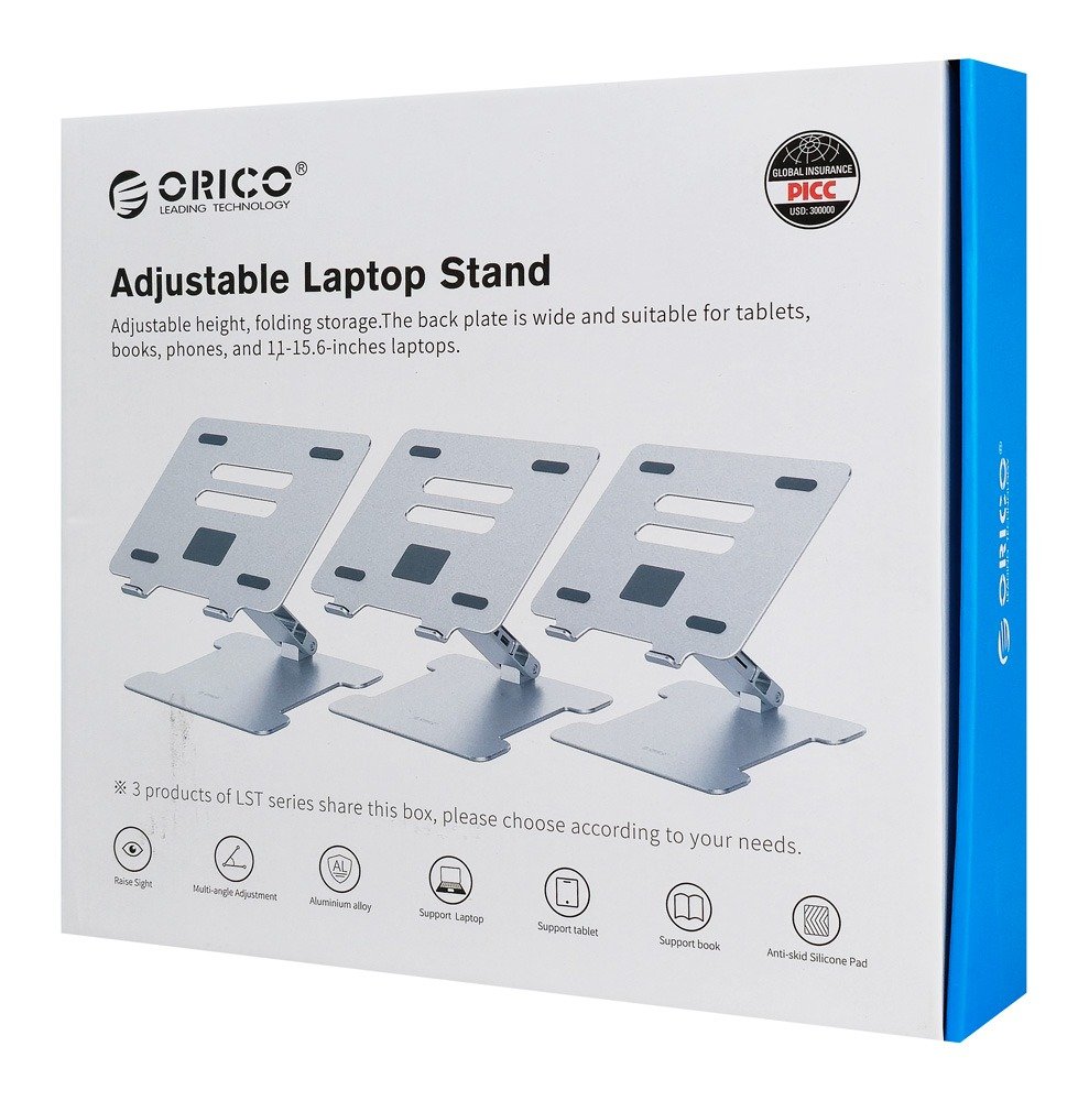 ORICO μεταλλική βάση για laptop/tablet LST-T1, 11~15.6", foldable, ασημί 2 ORICO μεταλλική βάση για laptop/tablet LST-T1, 11~15.6", foldable, ασημί - Image 2
