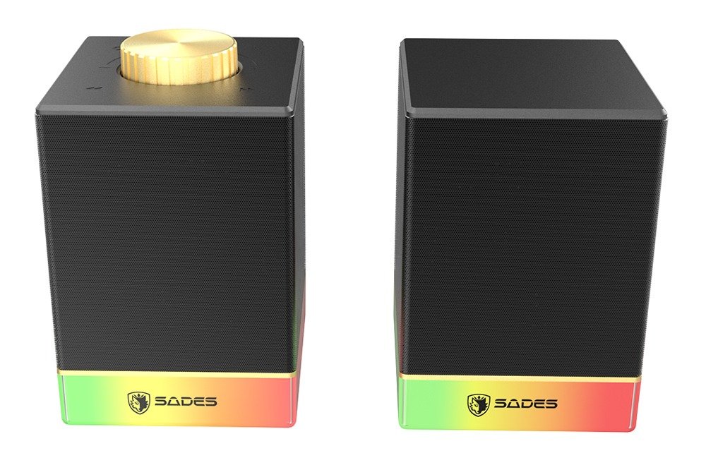 ADES gaming ηχεία Dionsyn με RGB φωτισμό, 2x 5W, Bluetooth & USB-C/USB, μαύρα 3 ADES gaming ηχεία Dionsyn με RGB φωτισμό, 2x 5W, Bluetooth & USB-C/USB, μαύρα - Image 3