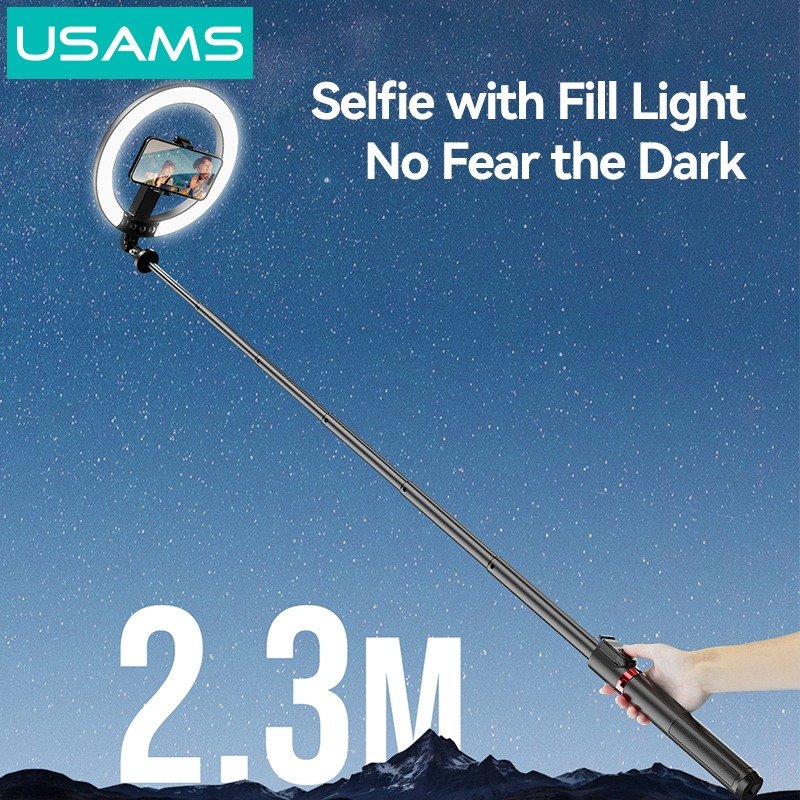 USAMS φωτιστικό δαχτυλίδι LED ZB323 με τρίποδο & βάση smartphone, μαύρο 2 USAMS φωτιστικό δαχτυλίδι LED ZB323 με τρίποδο & βάση smartphone, μαύρο - Image 2