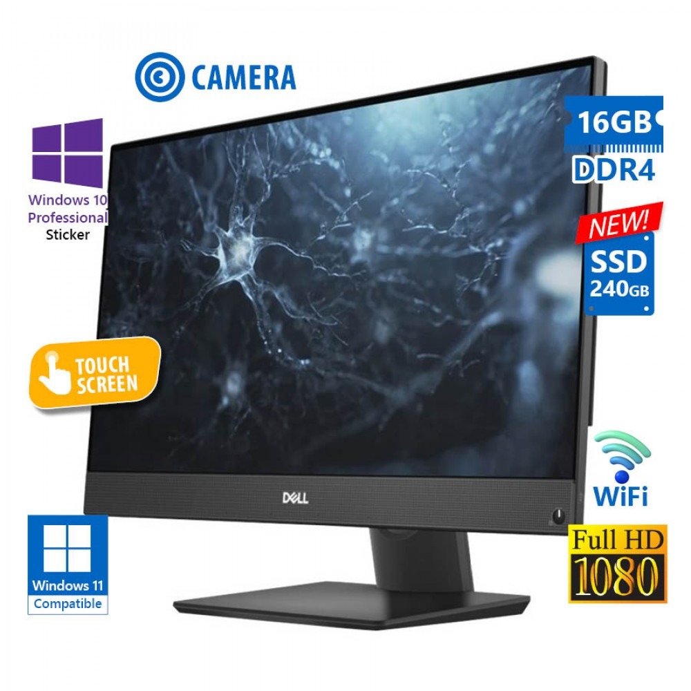 Dell OptiPlex 7480 WiFi AIO Touch 24″ FHD Refurbished, i5-10500, 16GB, 240GB SSD, Windows 11 Pro 4 Dell OptiPlex 7480 AIO Touch Refurbished
